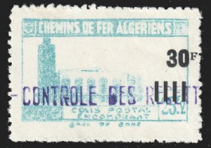 Algeria #  MNH - 30Fr Railway Parcel Stamp with Control Stamp (1946)