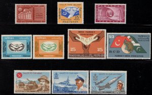 Pakistan 1964 - 1965 Sc 212 - 221 Mint F-VF 6 Full Sets