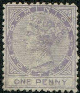 Dominica SC#1 (SG#1) Queen Victoria 1d, p12-1/2, Mint no gum