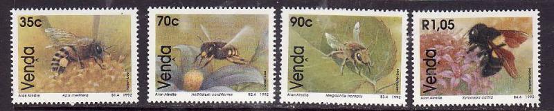 Venda-South Africa-Sc#241-4-unused NH set-Insects-Bees-please note #241 has a bi