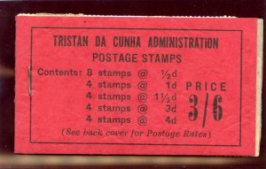 Tristan Da Cunha 1958 Booklet 3s6d black on red booklet superb MNH. SG SB2.