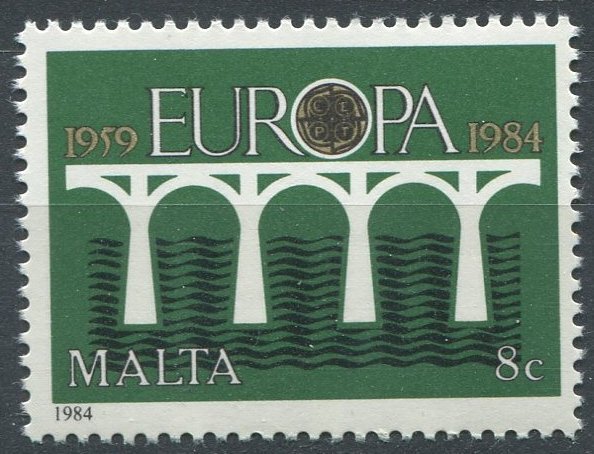 Malta Sc#641 MNH, 8c multi, Europa (C.E.P.T.) 1984 - Bridge-25th Anniversary ...