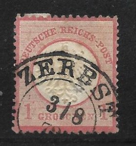 German Empire (1872 - 1902) - Scott #4 - 1 gr Rose, F- VF - Used, SCV=$7.25