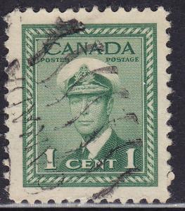 Canada 249 King George VI WWII War 1¢ 1942