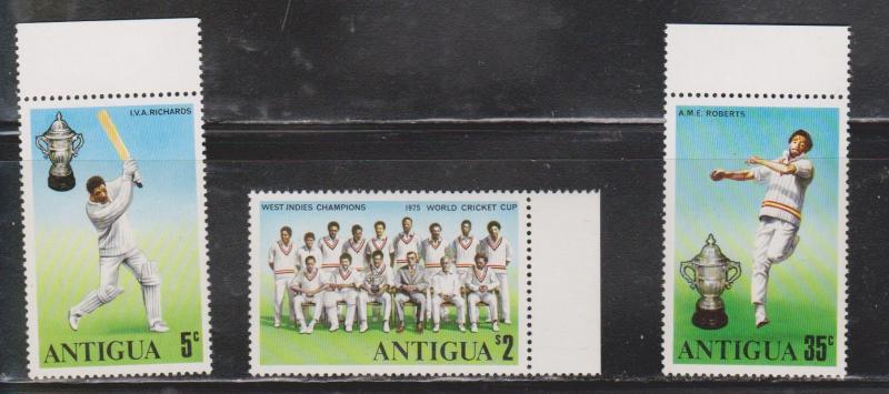 ANTIGUA Scott 402-4 - Mint NH - Cricket Team