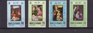 NEW HEBRIDES FRENCH 1971-1972 CHRISTMAS PAINTINGS 2 SETS OF 2 STAMPS MNH