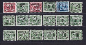 Netherlands  #226-243  MNH 1940  surcharges Guilloche