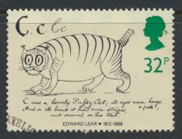 Great Britain  SG 1407 SC# 1228 Used / FU with First Day Cancel - Edward Lear