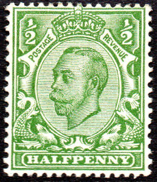 SG 338: 1912 ½d Green N4/1 Heavily Mounted Mint 