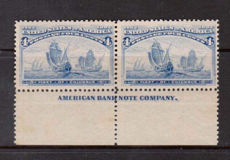 USA #233 NH Mint Imprint Pair 