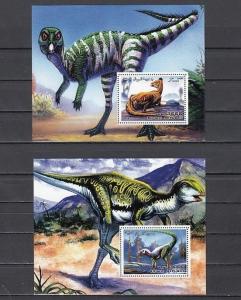 Somali Rep.2002 Ausgabe Dinosaurier auf 2 S / Blätter