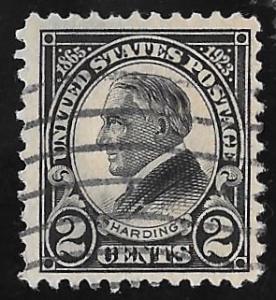 610 2 cents Harding Memorial, Black Stamp used VF