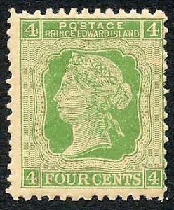 Prince Edward Island SG39 4c yellow-green (toned) U/M Cat 12 pounds 