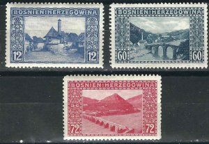 Bosnia & Herzegovina 62-64 Mi 61-63 MHR VF 1912 SCV 19.25