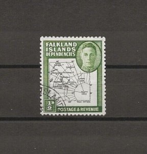 FALKLAND ISLANDS/DEPENDENCIES 1946/49 SG G1b USED CERT