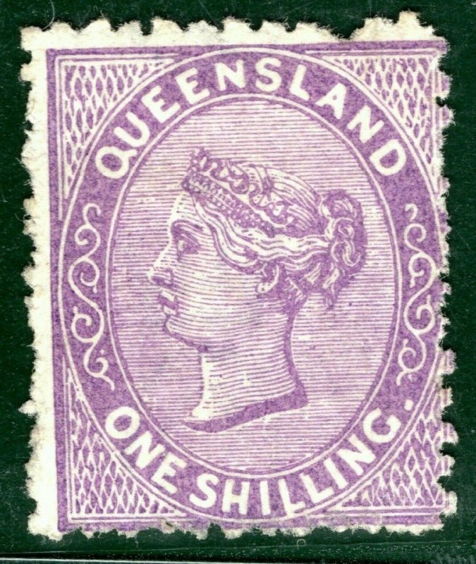 Australia States QUEENSLAND QV SG.144 1s Deep Violet 1880 Mint MNG c£190- RBLUE9