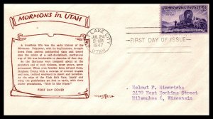 US 950 Utah Pent Arts Typed FDC