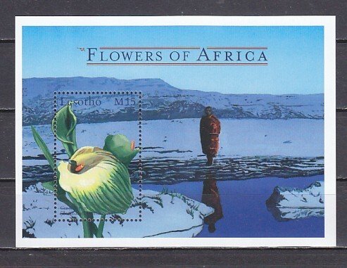 Lesotho, Scott cat. 1239. Green Arum Flower s/sheet.