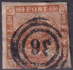 Denmark #7  F-VF Used CV $8.50 (A19303)