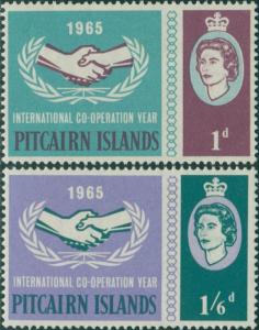 Pitcairn Islands 1965 SG51-52 ICY emblem set MLH