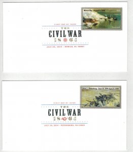 SPECIAL DCP COLOR CANCEL FDC SET OF 2 CIVIL WAR MOBILE BAY ALABAMA 2014