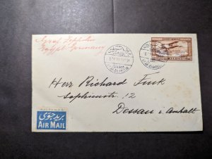 1931 Egypt Airmail LZ 127 Graf Zeppelin Cover Port Said to Dessau Germany