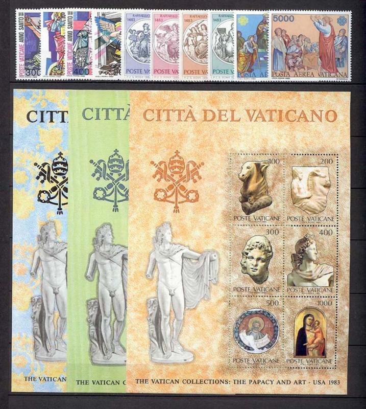 1983 Vatican City -Sc# 718-728, C73-C74 - Complete year set - MNH