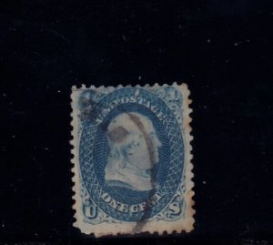 19th century #63b 1c Franklin; used SCV=$900.00  (88U)