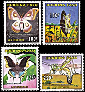 Burkina Faso 1065-1068, MNH, Butterflies and Insects