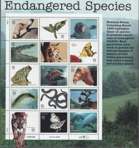 US 3105 32c Endangered Species Mint Sheet OG NH