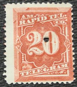 US #1T6, Used Punched Single, Telegraph