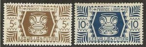 Wallis & Futuna 127-128, mint, hinged 1944-6  (f296)