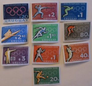 Uruguay 722-5, C276-81 MNH Olympic Topical Cat $4.50