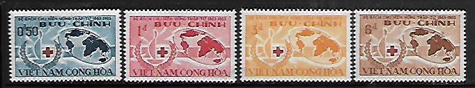 VIETNAM, 219-222, MINT HINGED, RED CROSS