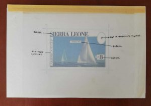 Sierra Leone 836-842 - America's Cup 1987 Rare Original Artwork & Stamps - MNH