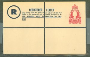 New Zealand  11-Reg. Envelope, Gauge 29, upper line (Rev) Below Center