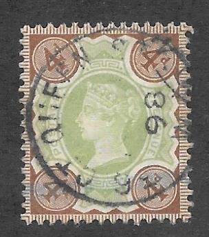 Great Britain Scott # 116 VF Used 4p Queen Victoria SON Cancel 2018 CV $22.50