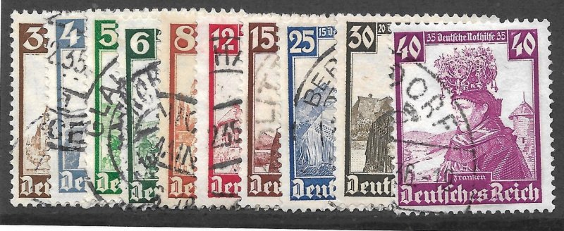 Doyle's_Stamps: Used 1935 German Semi-Postal Set, Scott #B69 to #B78