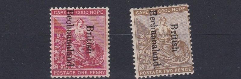 BECHUANALAND  1893 - 95     S G  38 - 39       SET OF 2     MH  LIGHTLY TONED