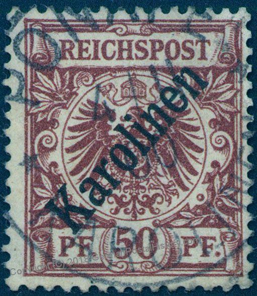 Germany 1900 Karolinen Caroline Islands 50pf Mi 6I 45 Degree OP PF Cert 84207