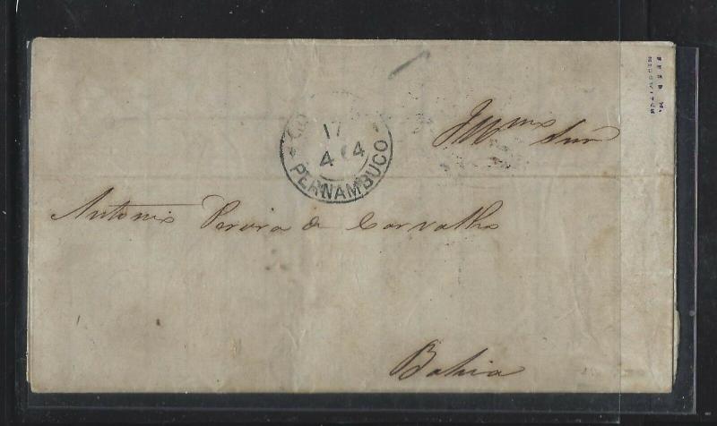 BRAZIL  (PP2701B) 1864 LETTER NUMERA 60R UR SHEET MARG PR FROM PERNAMBUCO