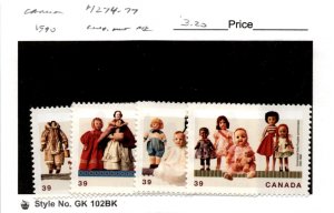 Canada, Postage Stamp, #1274-1277 Mint NH, 1990 Dolls (AB)