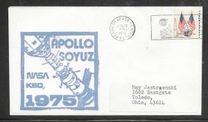 #1509 Cover Apollo Soyuz Lift Off 7-15-75 Kennedy Space Center FL. (my3306)