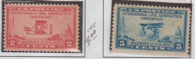 U.S. Scott #649-650 Airplane Stamps - Mint NH Set