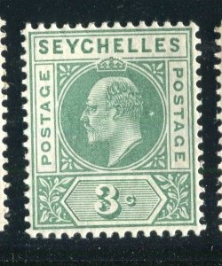 SEYCHELLES; 1906 early Ed VII issue fine Mint hinged Shade of 3c. value