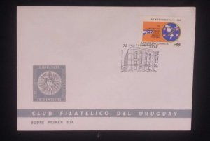 C) 1988. URUGUAY. FDC. STAMP THE 75TH ANNIVERSARY OF THE AMERICAN POSTAL UNION