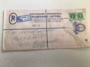 Southern Rhodesia 1954 registered Salisbury cover  A6140