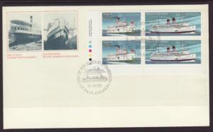 Canada 1140a Ships Plate Block Canada Post U/A FDC