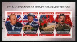 MOZAMBIQUE 2018  75th ANN OF THE TEHRAN CONFERENCE CHURCHILL FDR STALIN IMP SHT