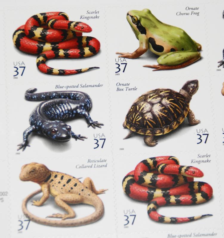 2003 sheet Reptiles and Amphibians Sc# 3814-3818